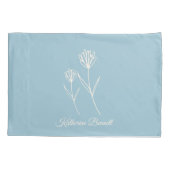 Elegant Dusty Blue Simple Flower  Kissenbezug (Rückseite)