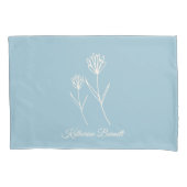 Elegant Dusty Blue Simple Flower  Kissenbezug (Vorderseite)