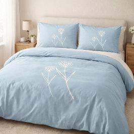 Elegant Dusty Blue Simple Flower Kissenbezug