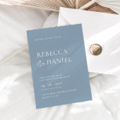 Elegant Dusty Blue Simple Wedding Einladung