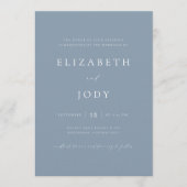Elegant Dusty Blue Simple Wedding Modern Einladung (Vorderseite)