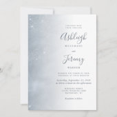Elegant Dusty Blue Soft Sparkle Einladung Hochzeit (Vorderseite)