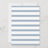 Elegant Dusty Blue Stripe Script Wedding Einladung (Rückseite)