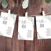 Elegant Dusty Blue Table Number Seating Chart