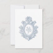 Elegant Dusty Blue Toile French Manor Wedding Save The Date (Rückseite)