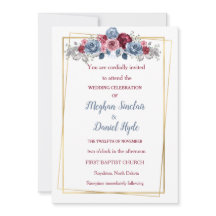 Elegant Dusty Blue und Burgundy Wedding