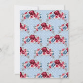 Elegant Dusty Blue und Burgundy Wedding Einladung (Rückseite)