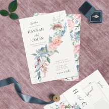 Elegant Dusty Blue und Rose Floral Swag