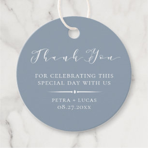 Elegant Dusty Blue Vielen Dank Geschenkanhänger