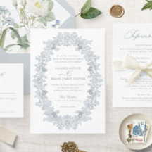 Elegant Dusty Blue Vintag Blumenzeremonie