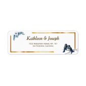 Elegant Dusty Blue Watercolor Blue Birds Wedding L (Vorne)