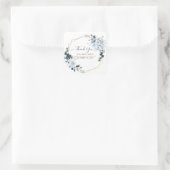 Elegant Dusty Blue Watercolor Blume Vielen Dank Quadratischer Aufkleber (Tasche)