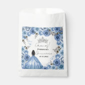 Elegant Dusty Blue Watercolor Floral Quinceñera Geschenktütchen (Vorderseite)