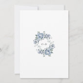 Elegant Dusty Blue Watercolor Floral Wedding Einladung (Rückseite)