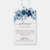 elegant dusty Blue watercolor flower bouquet Geschenkanhänger (Vorderseite)