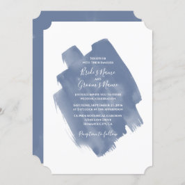 Elegant Dusty Blue Watercolor Hochzeit Einladungen