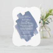 Elegant Dusty Blue Watercolor Hochzeit Einladungen (Stehend Vorderseite)