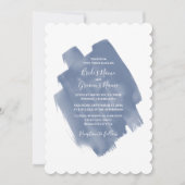 Elegant Dusty Blue Watercolor Hochzeit Einladungen (Vorderseite)