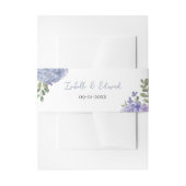 Elegant Dusty Blue Watercolor Hydrangeas Wedding Einladungsbanderole (Vorderseite Beispiel)