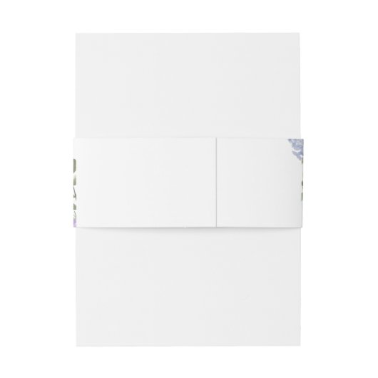 Elegant Dusty Blue Watercolor Hydrangeas Wedding Einladungsbanderole (Rückseitenbeispiel)