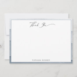 Elegant Dusty Blue Watercolor Vielen Dank Mitteilungskarte
