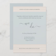 Elegant Dusty Blue We Do WoodGrain Stripes Wedding