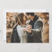 Elegant Dusty Blue Wedding 4 Foto Save the Date (Rückseite)