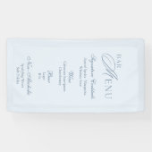 Elegant Dusty Blue Wedding Bar Menu Banner (Horizontal)