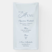 Elegant Dusty Blue Wedding Bar Menu Banner (Vertikal)