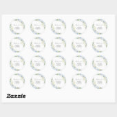 Elegant Dusty Blue Wedding Classic Round Sticker (Blatt)