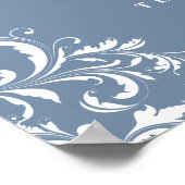 Elegant Dusty Blue Wedding Foto Guest Book Sign Poster (Ecke)