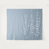 Elegant Dusty Blue Wedding Foto Hintergrund Wandteppich (Vorderseite (Horizontal))