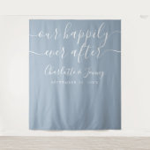 Elegant Dusty Blue Wedding Foto Hintergrund Wandteppich (Vorderseite)
