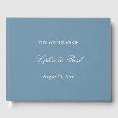 Elegant Dusty Blue Wedding Guest Book Gästebuch (Vorderseite)