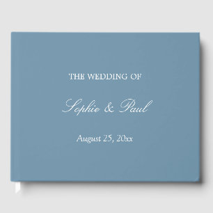 Elegant Dusty Blue Wedding Guest Book Gästebuch