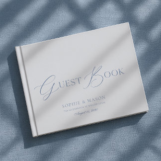 Elegant Dusty Blue Wedding Guest Book  Gästebuch
