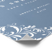 Elegant Dusty Blue Wedding Liebe ist Sweet Sign Poster (Ecke)