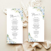Elegant Dusty Blue Wedding Menu Menükarte