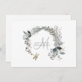 Elegant Dusty Blue Wedding Monogram Mitteilungskarte (Vorne/Hinten)