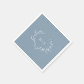 Elegant Dusty Blue Wedding Monogram Paper Napkin Serviette (Ecke)