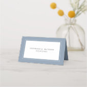 elegant | Dusty Blue Wedding Name and Tischnummer Platzkarte (Rückseite)