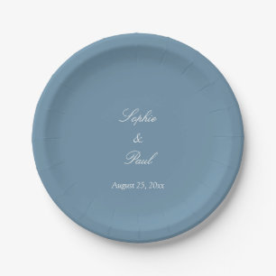 Elegant Dusty Blue Wedding Paper Teller