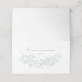 Elegant Dusty Blue Wedding Platzkarte (Außenseite Aufgefaltet)