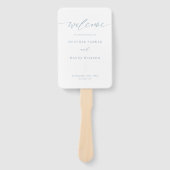 Elegant Dusty Blue Wedding Program Fächer (Vorderseite)
