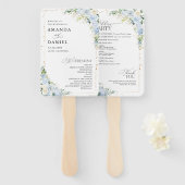 Elegant Dusty Blue Wedding Program Fächer (Vorne und Hinten)