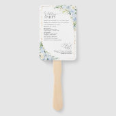 Elegant Dusty Blue Wedding Program Fächer (Rückseite)