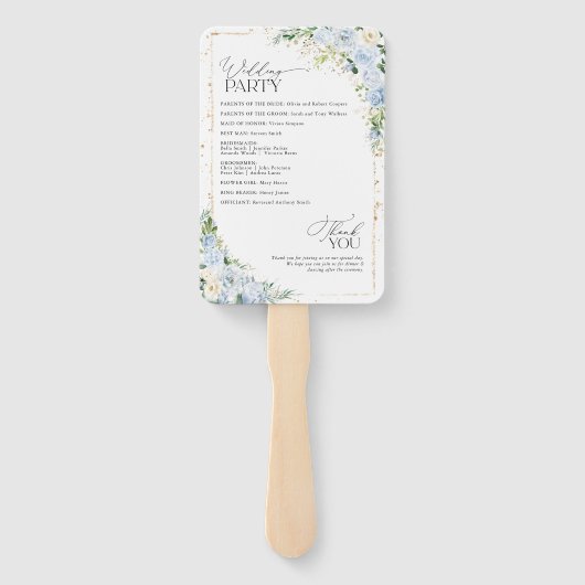Elegant Dusty Blue Wedding Program  Fächer (Rückseite)