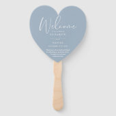 Elegant Dusty Blue Wedding Program Heart Fächer (Vorderseite)