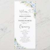 Elegant Dusty Blue Wedding Program Programm (Vorderseite)