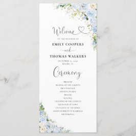 Elegant Dusty Blue Wedding Program Programm